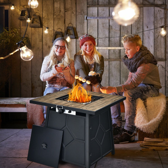 40 000 BTU 28 Inches Propane Gas Fire Pit Table With Cover