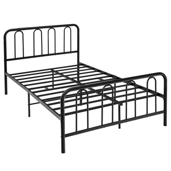 Full Size/Queen Size Metal Bed Frame with Headboard and Footboard-Full Size