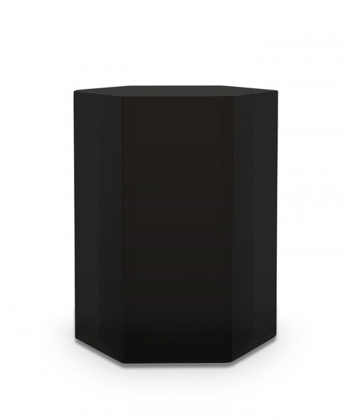 17" Black High Gloss Manufactured Wood Hexagon End Table