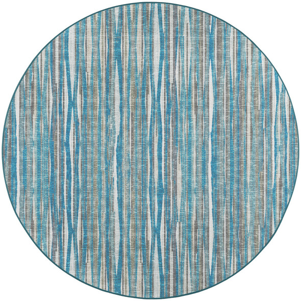 4' Blue Round Ombre Tufted Handmade Area Rug