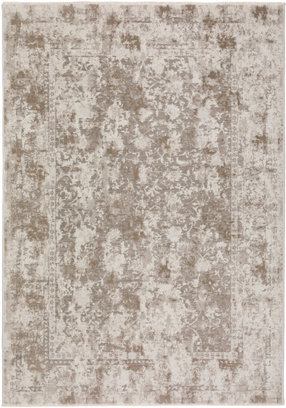 5' X 8' Brown Oriental Area Rug With Fringe