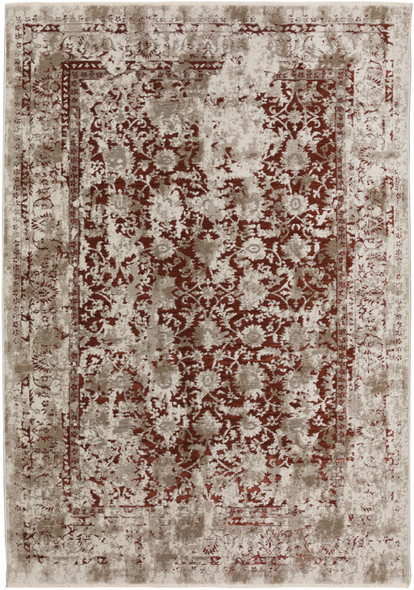 3' X 5' Red Oriental Area Rug With Fringe