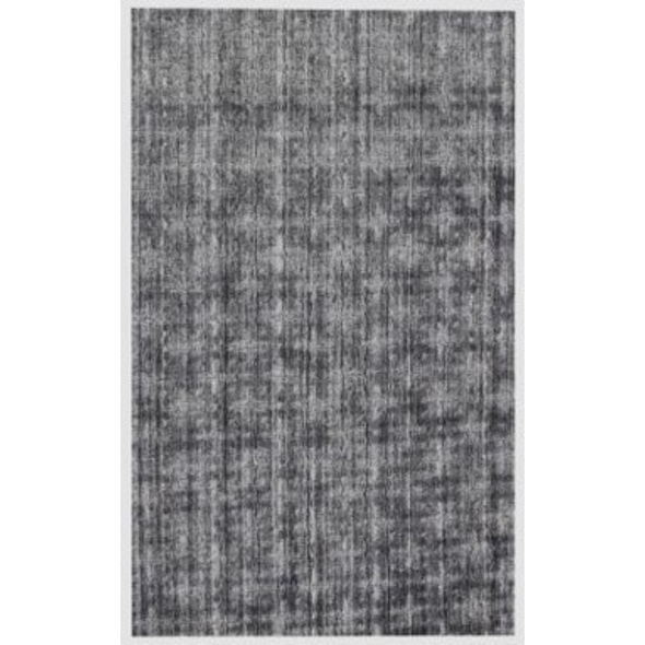 9' X 12' Dark Gery And Silver Ombre Hand Loomed Area Rug