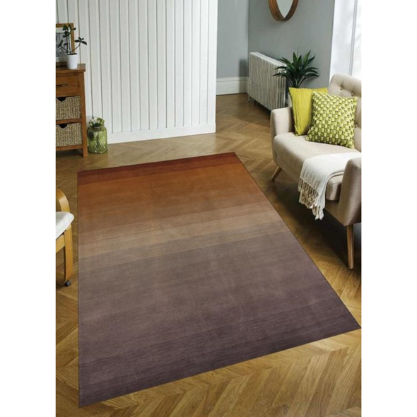5' X 8' Gold And Rust Ombre Hand Loomed Area Rug