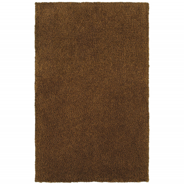8' X 11' Brown Shag Tufted Handmade Stain Resistant Area Rug