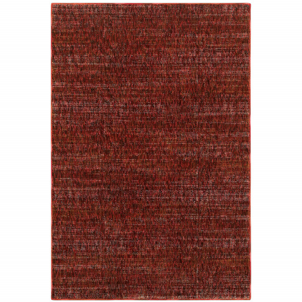 10' X 13' Red Grey Deep And Charcoal Power Loom Stain Resistant Area Rug
