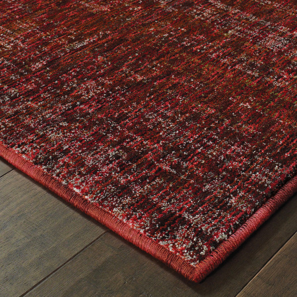 10' X 13' Red Grey Deep And Charcoal Power Loom Stain Resistant Area Rug