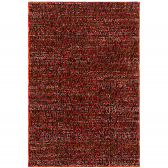 8' X 10' Red Grey Deep And Charcoal Power Loom Stain Resistant Area Rug