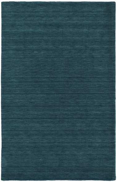 10' X 13' Blue And Green Wool Hand Woven Stain Resistant Area Rug