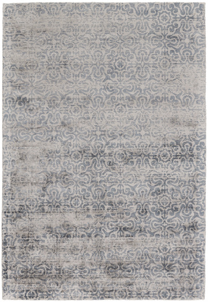 8' X 11' Blue Gray And Taupe Abstract Hand Woven Area Rug