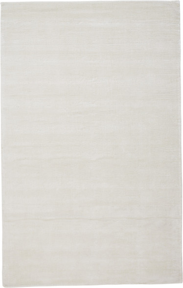 4' X 6' White Hand Woven Distressed Area Rug