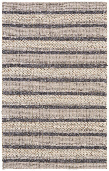 12' X 15' Ivory Tan And Gray Wool Hand Woven Stain Resistant Area Rug