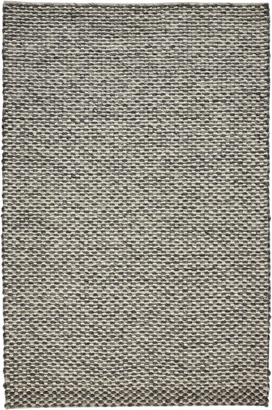 5' X 8' Gray And Ivory Wool Floral Hand Woven Stain Resistant Area Rug