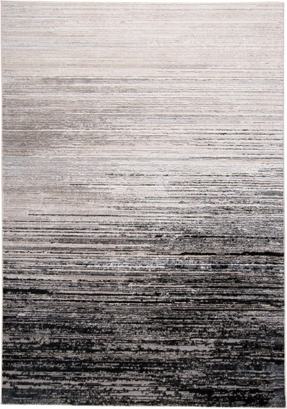 9' X 12' Black And Dark Gray Abstract Area Rug