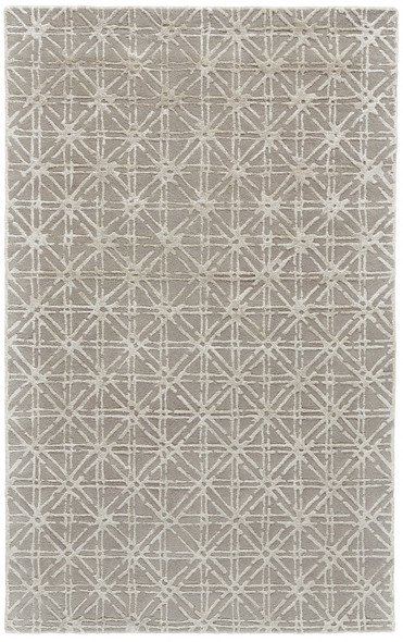 8' X 11' Taupe Ivory And Tan Wool Abstract Tufted Handmade Area Rug