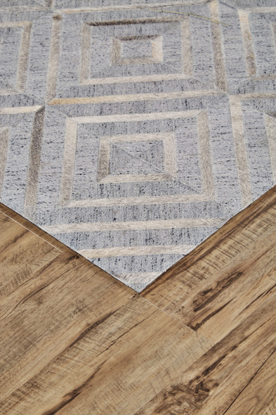 5' X 8' Gray Taupe And Ivory Geometric Hand Woven Area Rug