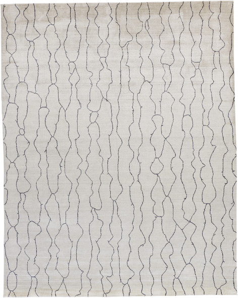 2' X 3' Ivory And Gray Abstract Hand Woven Area Rug