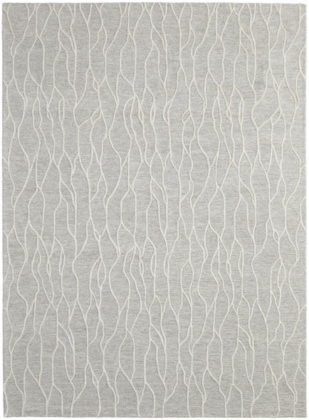 4' X 6' Taupe And Ivory Wool Abstract Tufted Handmade Stain Resistant Area Rug