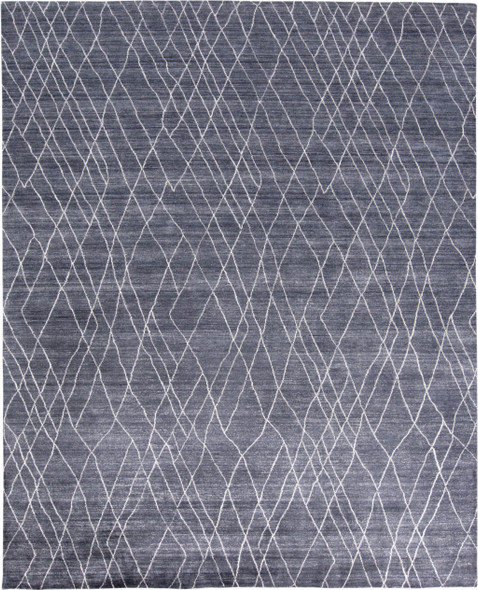 4' X 6' Blue And Ivory Abstract Hand Woven Area Rug