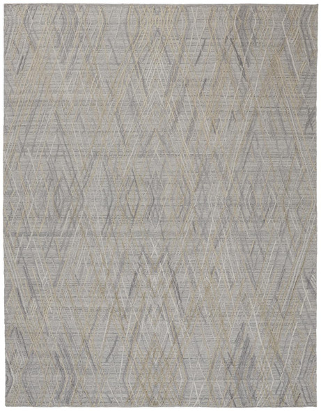 8' X 10' Gray And Ivory Abstract Hand Woven Area Rug