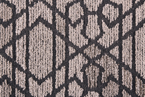 4' X 6' Taupe Black And Gray Wool Paisley Tufted Handmade Area Rug