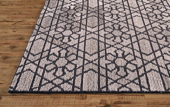 4' X 6' Taupe Black And Gray Wool Paisley Tufted Handmade Area Rug