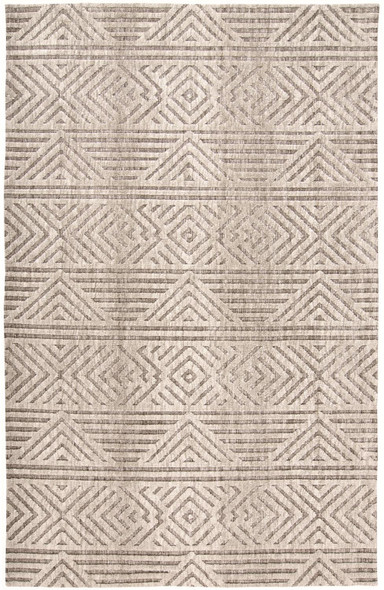 10' X 13' Tan Ivory And Brown Geometric Stain Resistant Area Rug