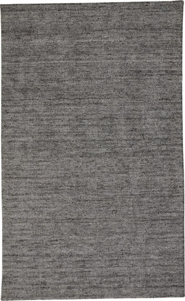 8' X 10' Gray And Black Hand Woven Area Rug