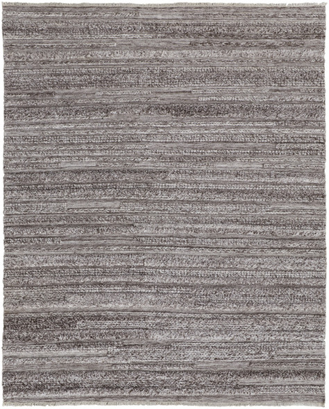 2' X 3' Taupe Brown And Ivory Striped Hand Woven Stain Resistant Area Rug