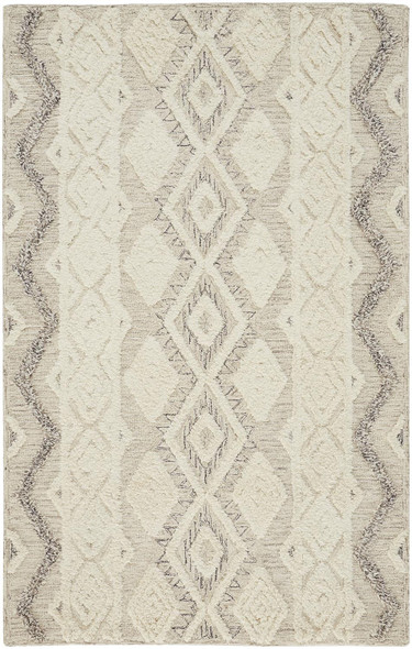 12' X 15' Ivory Taupe And Gray Wool Geometric Tufted Handmade Area Rug