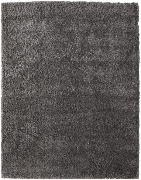 8' X 10' Gray Shag Power Loom Stain Resistant Area Rug