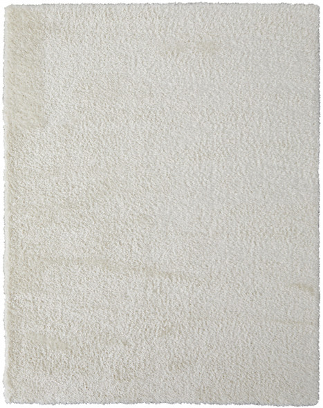 10' X 14' White Shag Power Loom Stain Resistant Area Rug