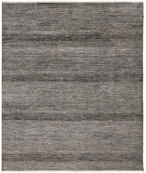 2' X 3' Gray Wool Striped Hand Knotted Area Rug