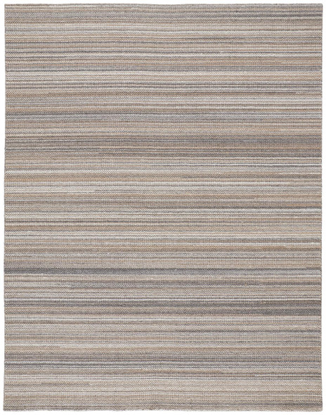 10' X 14' Brown And Taupe Wool Hand Woven Stain Resistant Area Rug