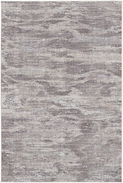 4' X 6' Tan Taupe And Gray Abstract Power Loom Distressed Stain Resistant Area Rug