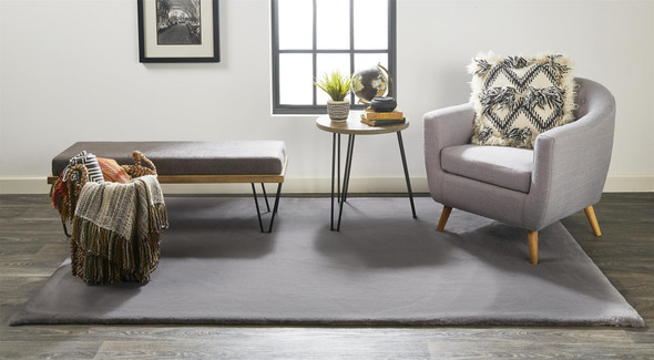 3' X 5' Taupe And Gray Shag Area Rug