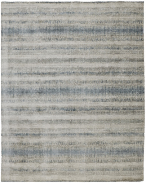 10' X 14' Gray Blue And Green Abstract Hand Woven Area Rug