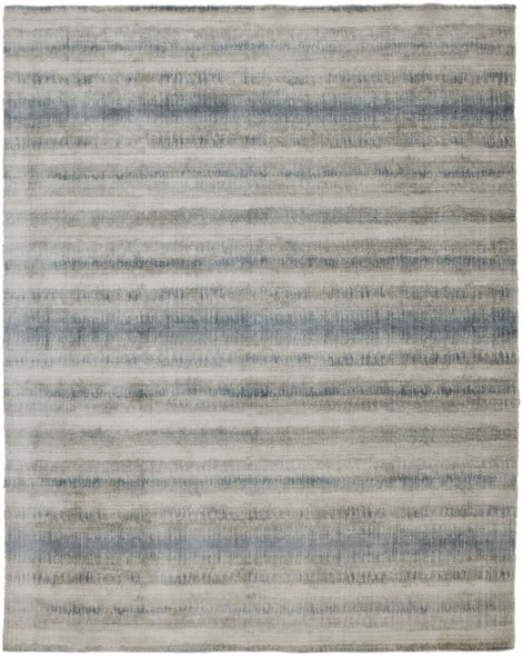 2' X 3' Gray Blue And Green Abstract Hand Woven Area Rug
