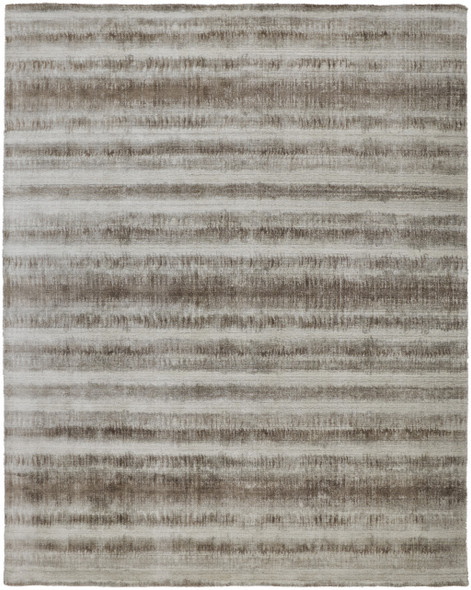 5' X 8' Tan Ivory And Brown Abstract Hand Woven Area Rug