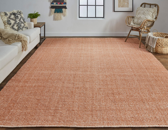 8' X 10' Orange Hand Woven Area Rug