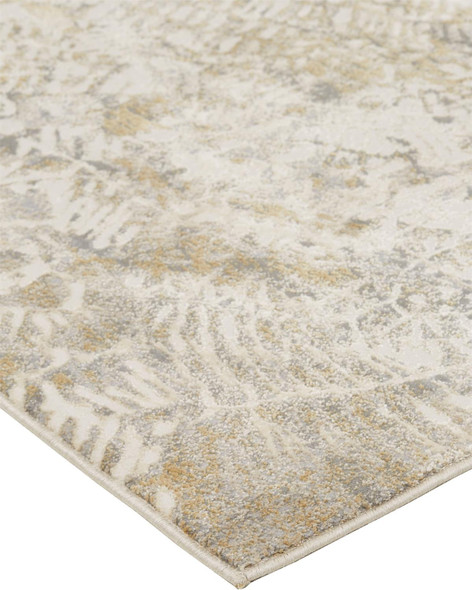 5' X 8' Ivory Tan And Gray Abstract Area Rug