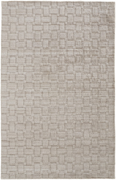 10' X 14' Ivory Striped Hand Woven Area Rug