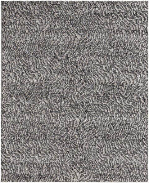 4' X 6' Gray Taupe And Ivory Abstract Power Loom Stain Resistant Area Rug