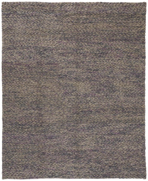 10' X 13' Purple Taupe And Gray Wool Hand Woven Distressed Stain Resistant Area Rug