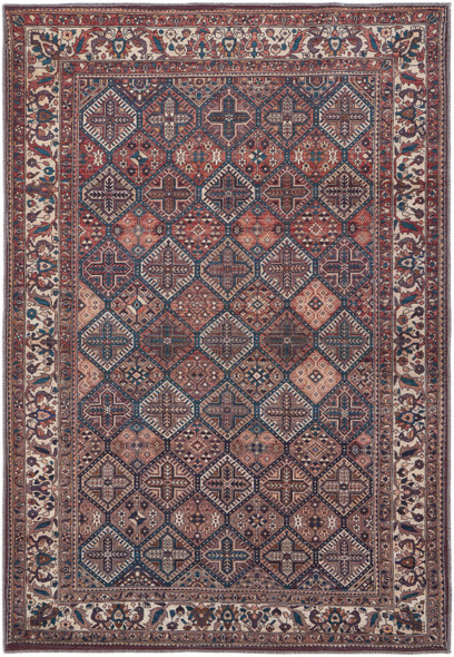 4' X 6' Brown Red And Ivory Floral Power Loom Area Rug