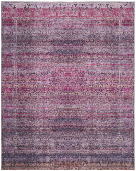 8' X 10' Pink And Purple Floral Power Loom Area Rug