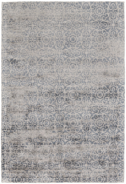 2' X 3' Blue Gray And Taupe Abstract Hand Woven Area Rug