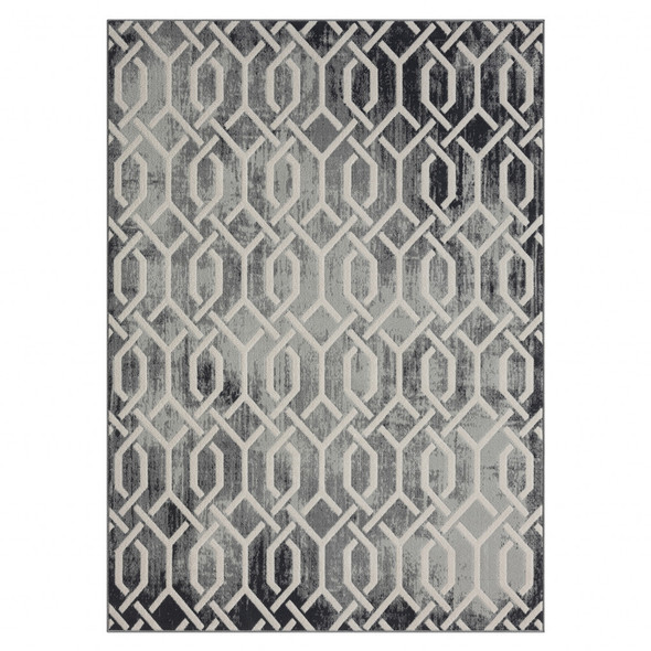 5' X 7' Gray Geometric Area Rug