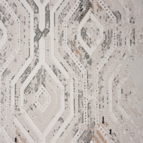 9' X 12' Cream Abstract Distressed Area Rug