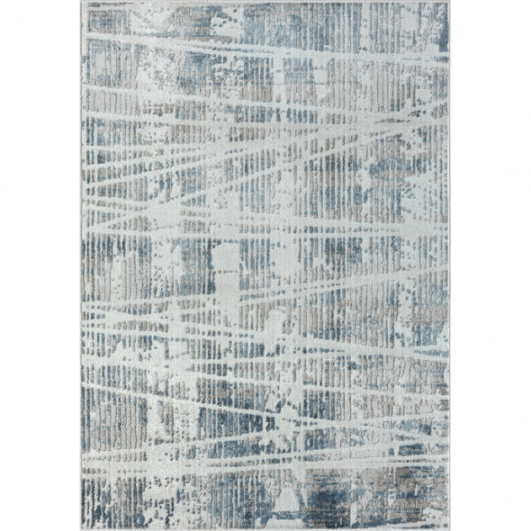 8' X 10' Blue Abstract Area Rug